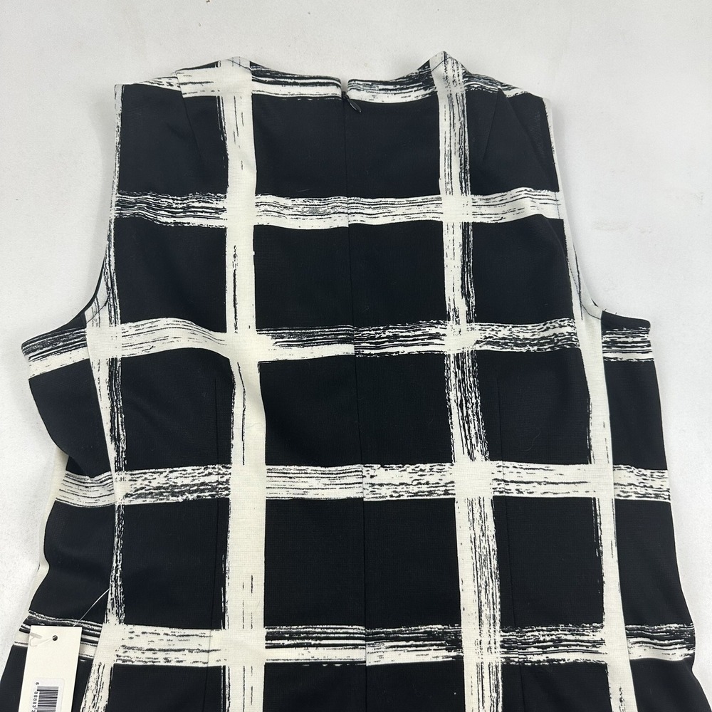 NWT Eliza J Women's Black & White Sleeveless Shift Dress Sz 4 Stretch $138 - Picture 10 of 11
